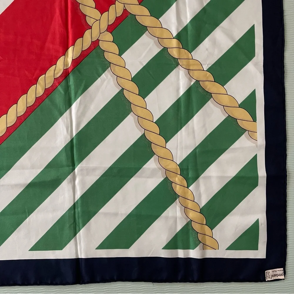 Vintage Loredano Nautical Silk Scarf